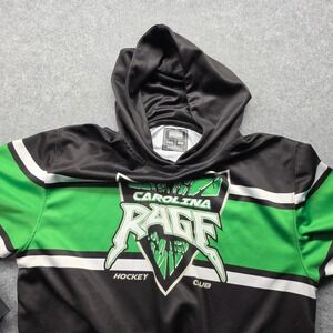 Bardown Carolina Rage Hockey Club Hoodie Black Green Mens Small Sweatshirt